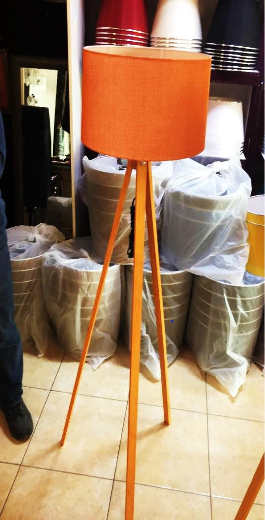 Wooden floor lamp