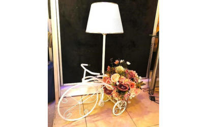 Bicycle Lamp with flowerpot.